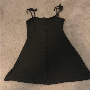 Army green button up tie dress